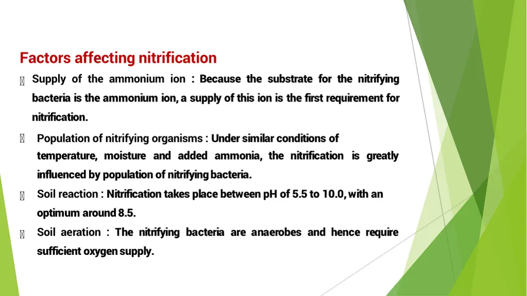 factors affecting nitrification supply