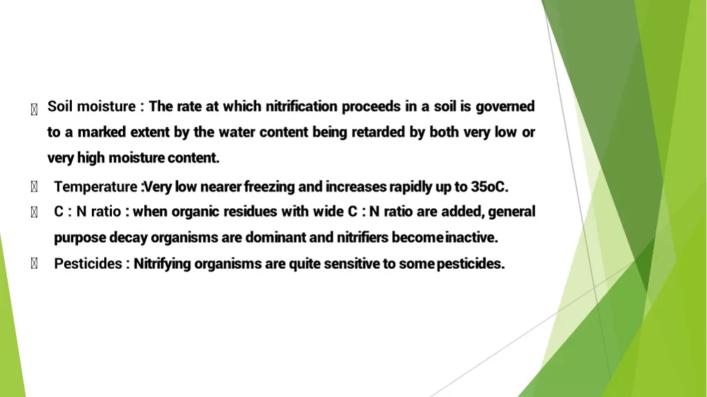 soil moisture the rate at which nitrification