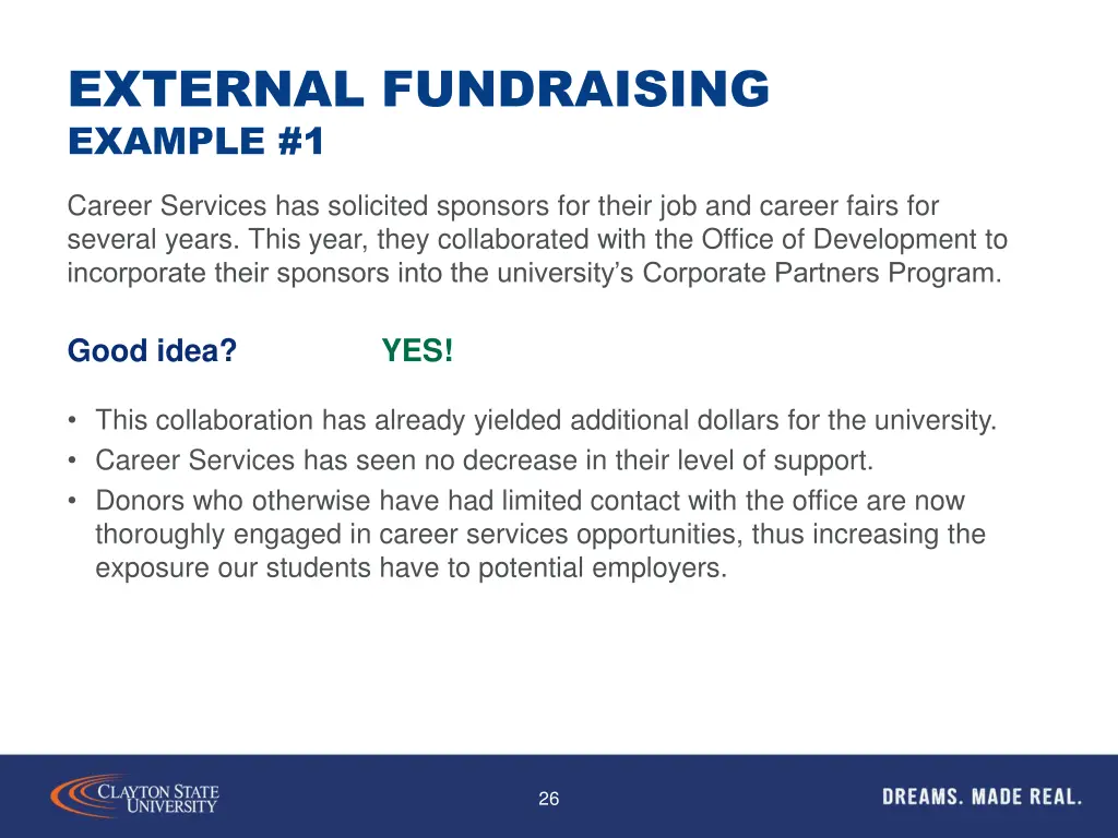 external fundraising example 1