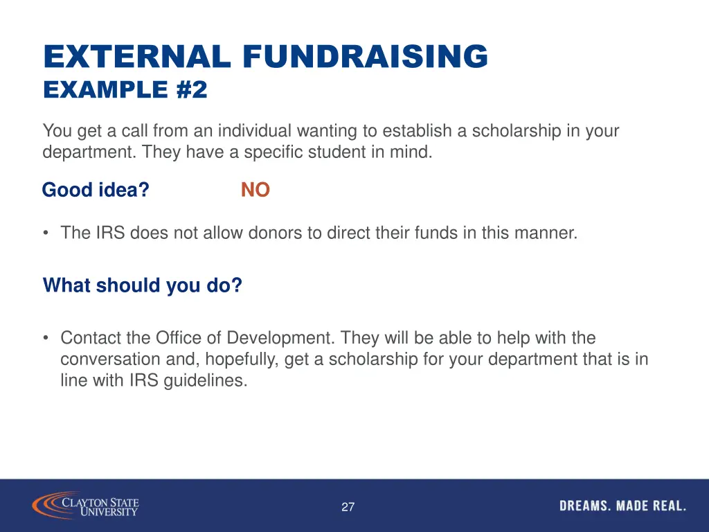 external fundraising example 2