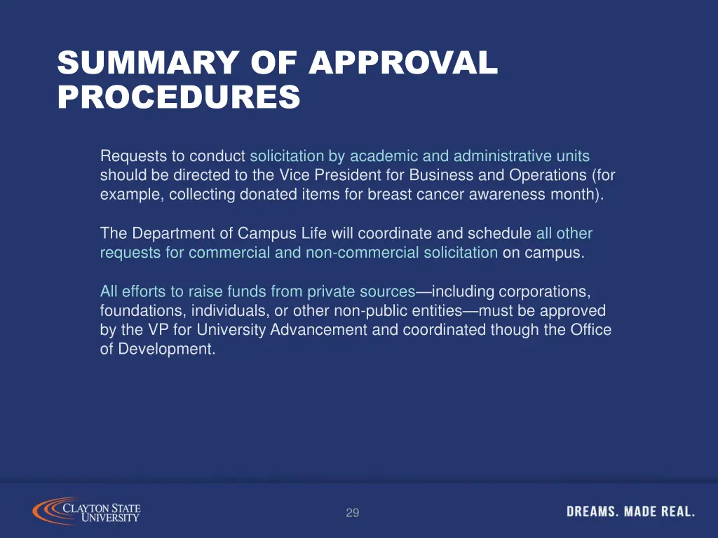 summary of approval procedures