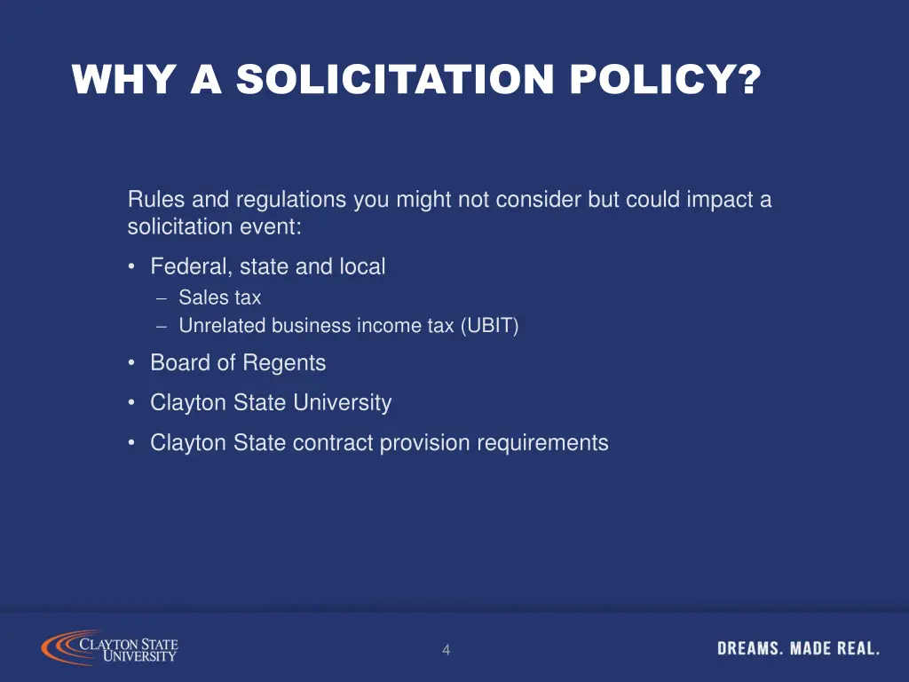 why a solicitation policy