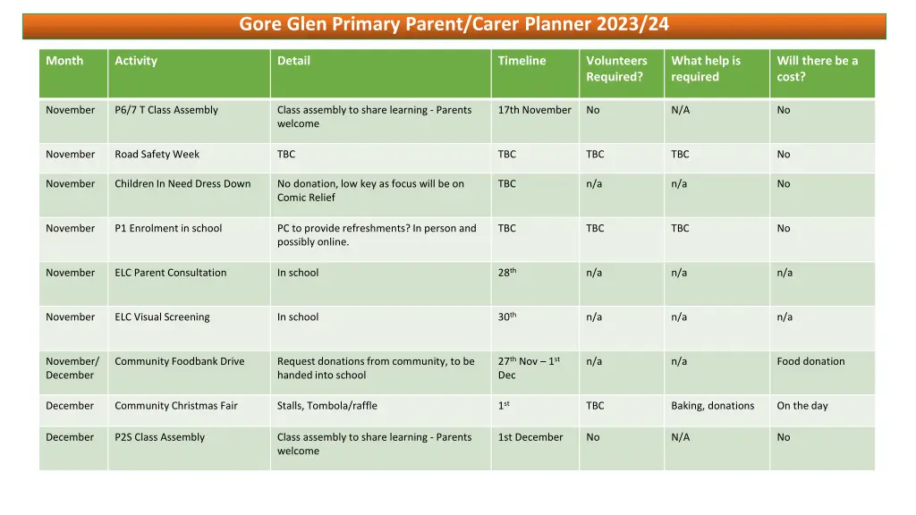 gore glen primary parent carer planner 2023 24 1