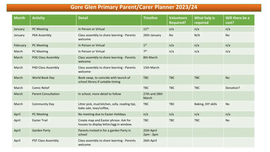 gore glen primary parent carer planner 2023 24 3