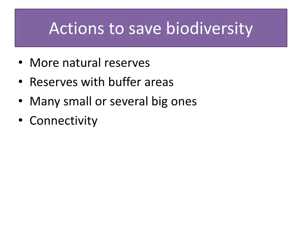 actions to save biodiversity