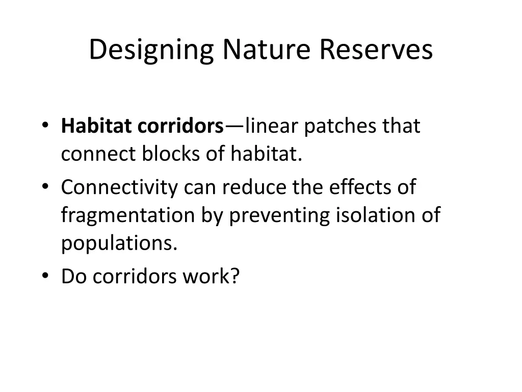 designing nature reserves 1