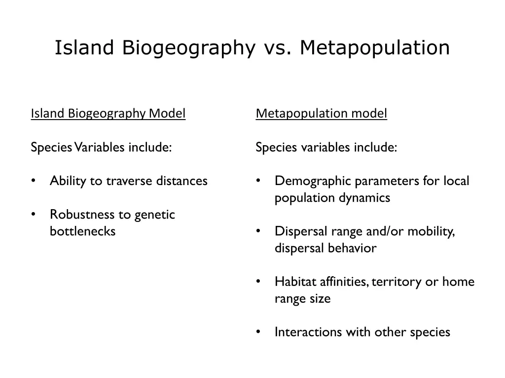 island biogeography vs metapopulation 1