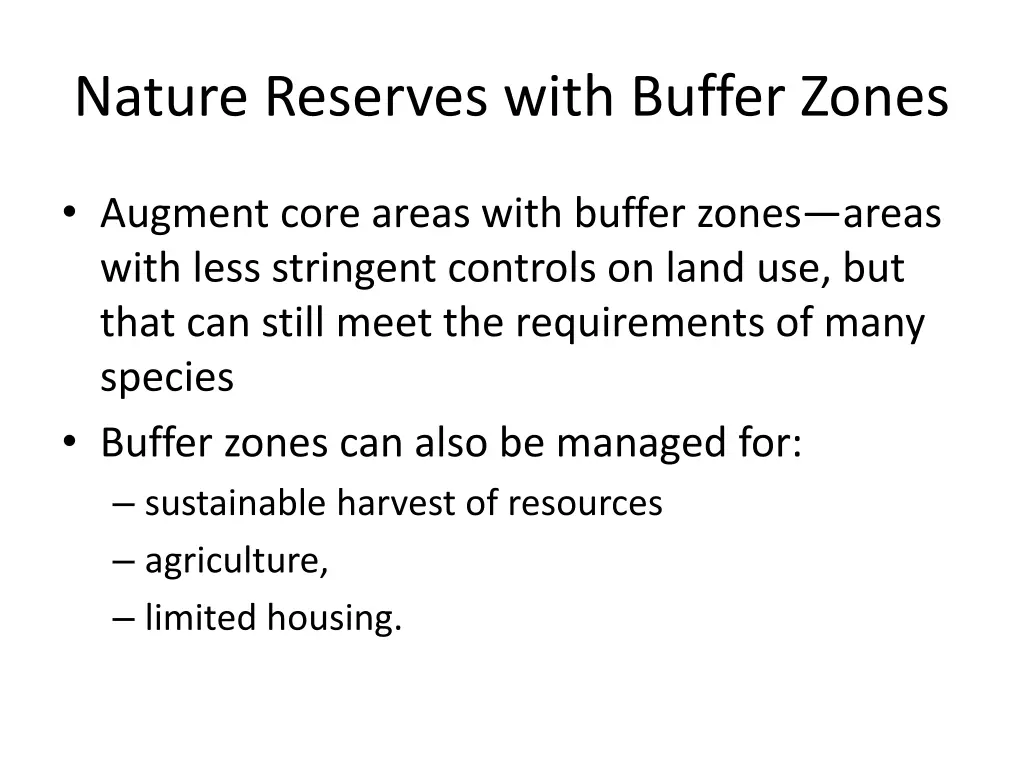nature reserves with buffer zones