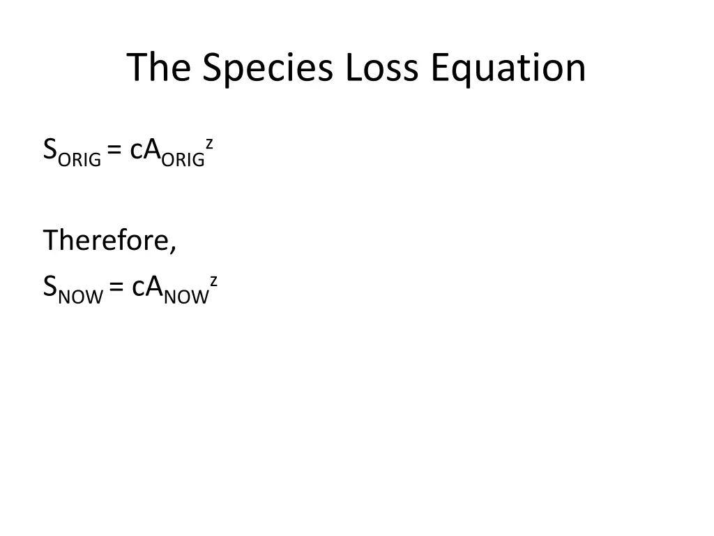 the species loss equation