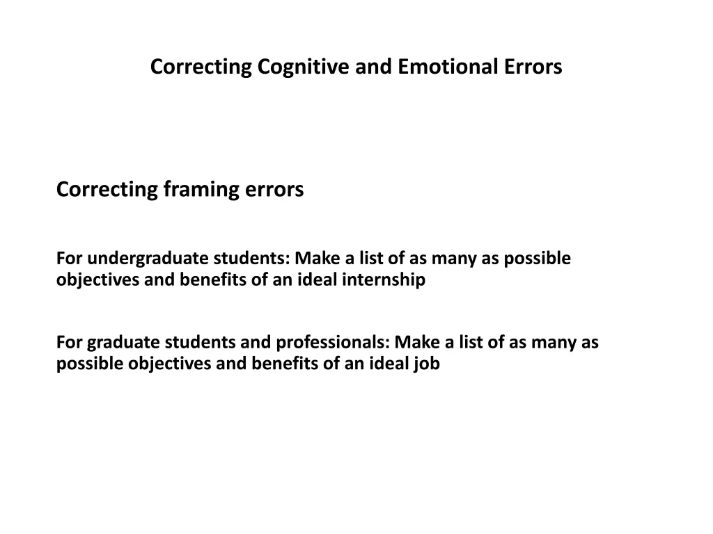 correcting cognitive and emotional errors 11