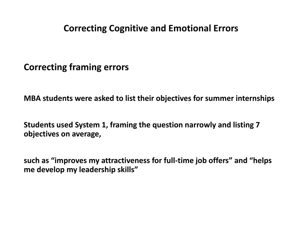 correcting cognitive and emotional errors 12