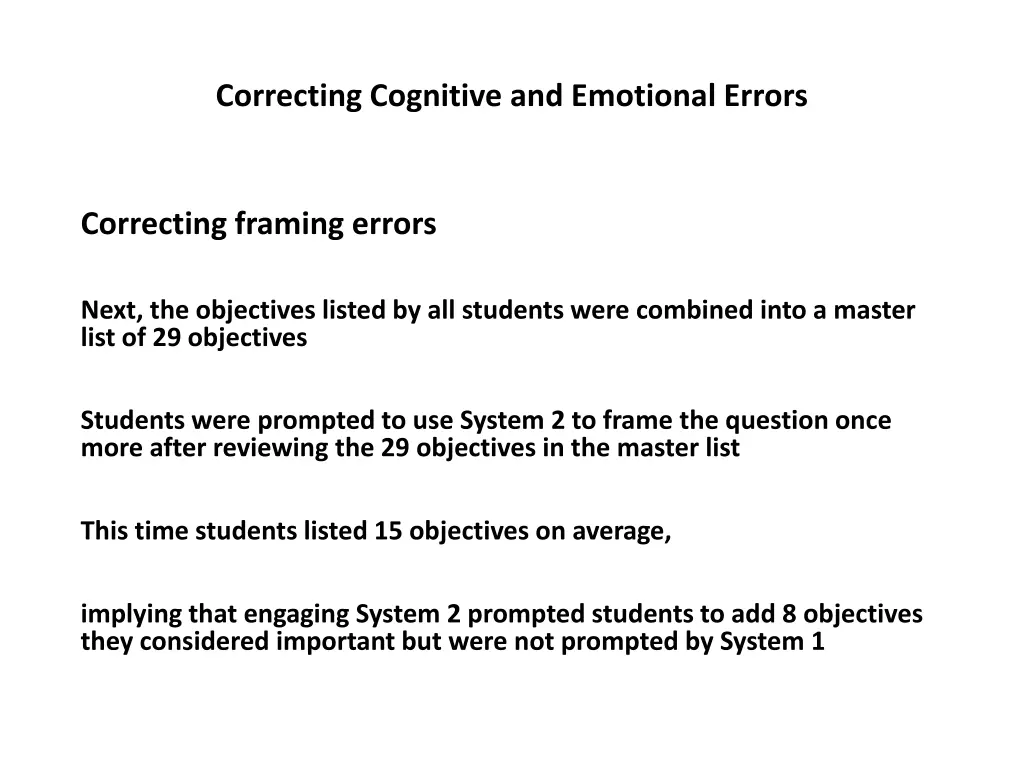 correcting cognitive and emotional errors 13