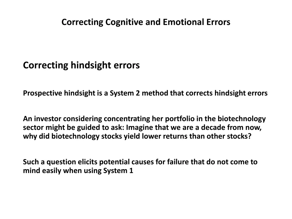 correcting cognitive and emotional errors 18