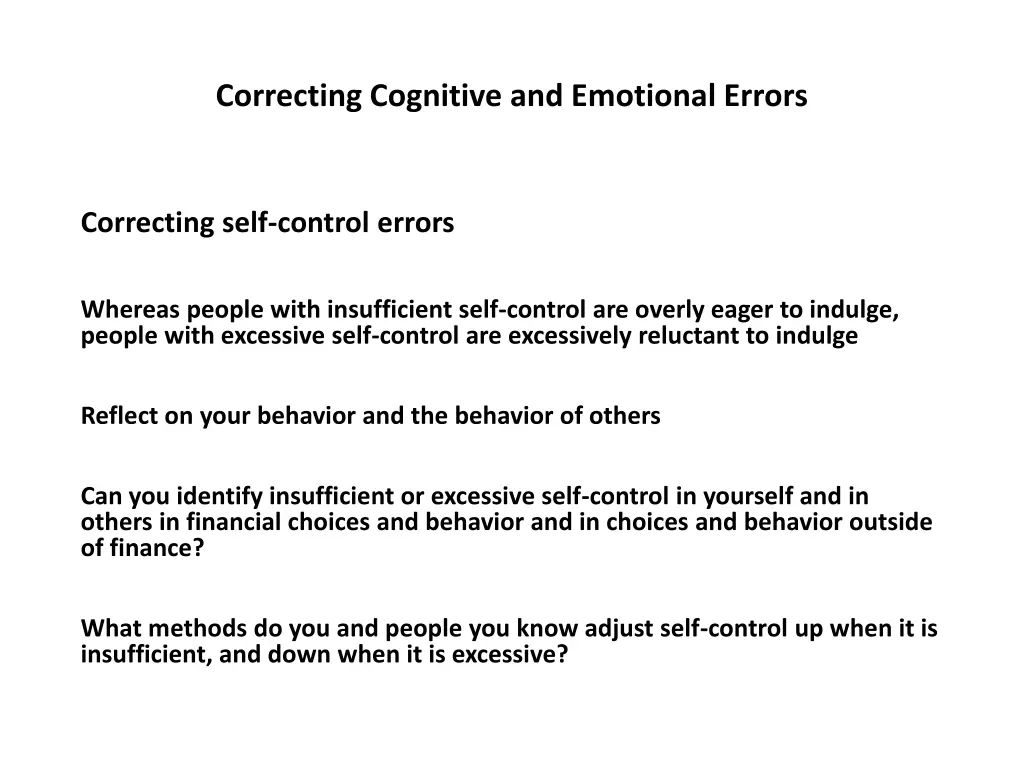 correcting cognitive and emotional errors 21