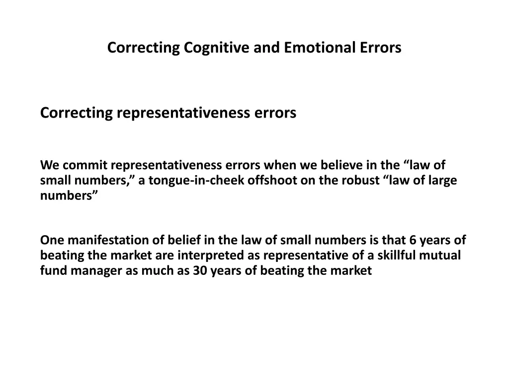 correcting cognitive and emotional errors 25