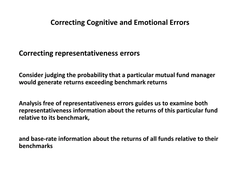 correcting cognitive and emotional errors 27