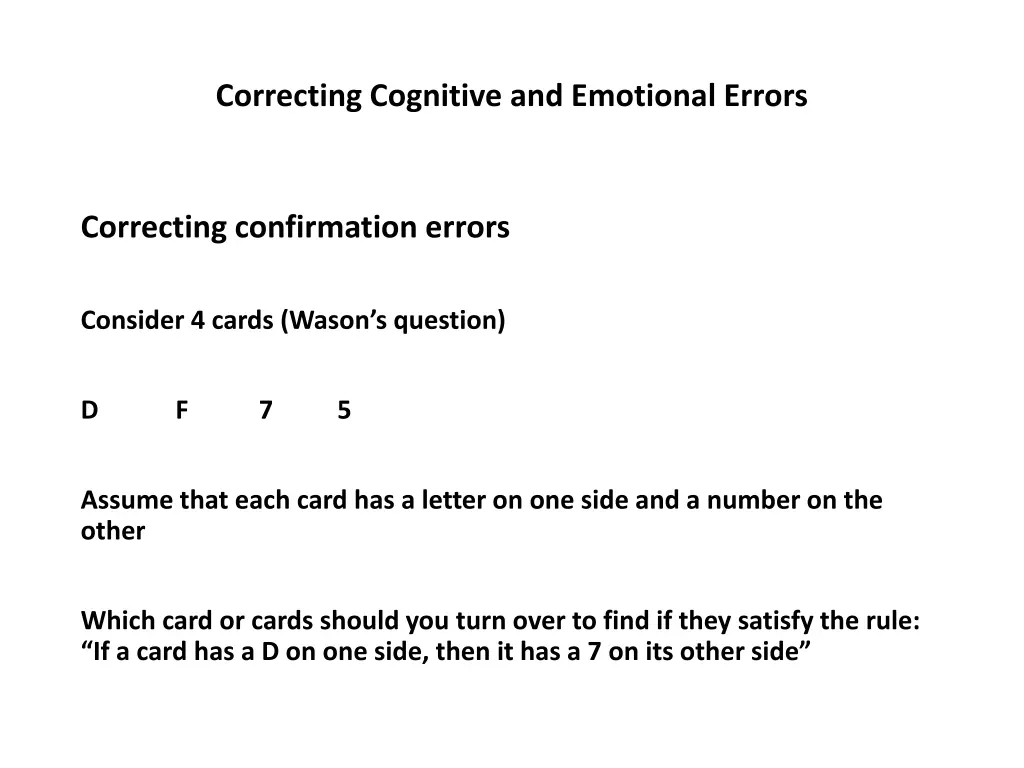 correcting cognitive and emotional errors 31