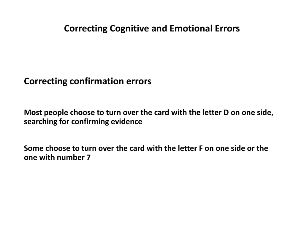 correcting cognitive and emotional errors 32