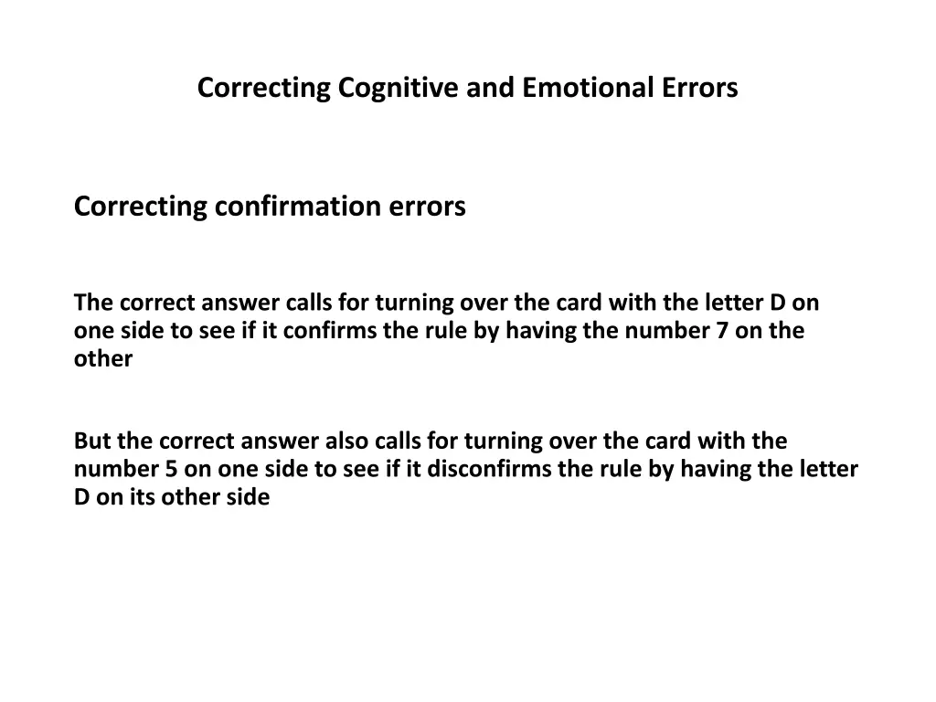 correcting cognitive and emotional errors 33