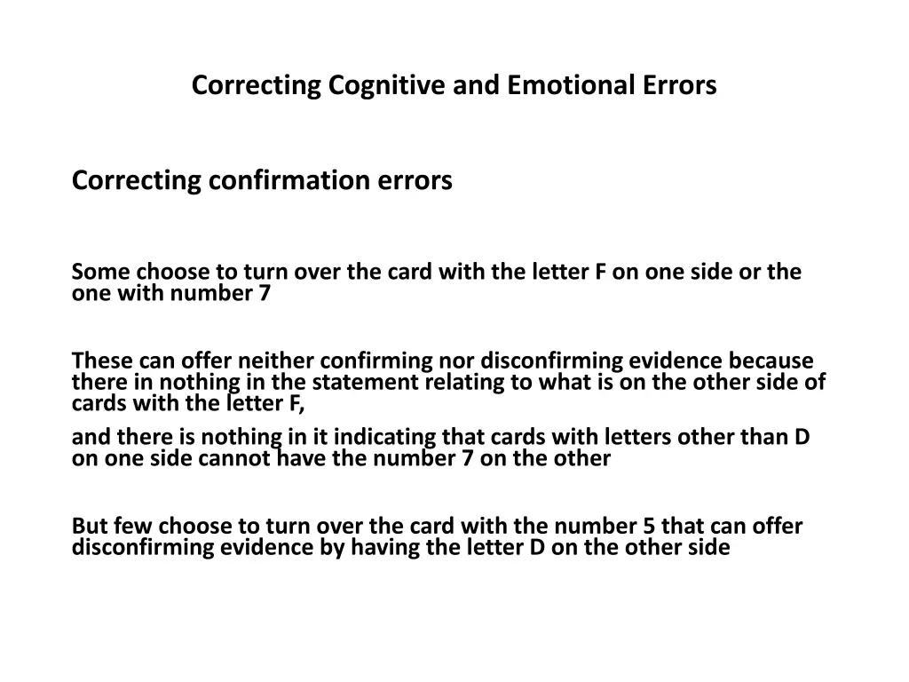 correcting cognitive and emotional errors 34