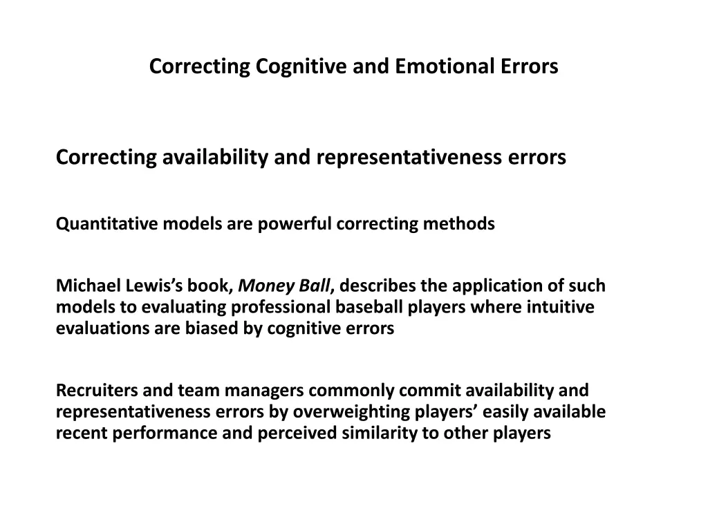 correcting cognitive and emotional errors 41