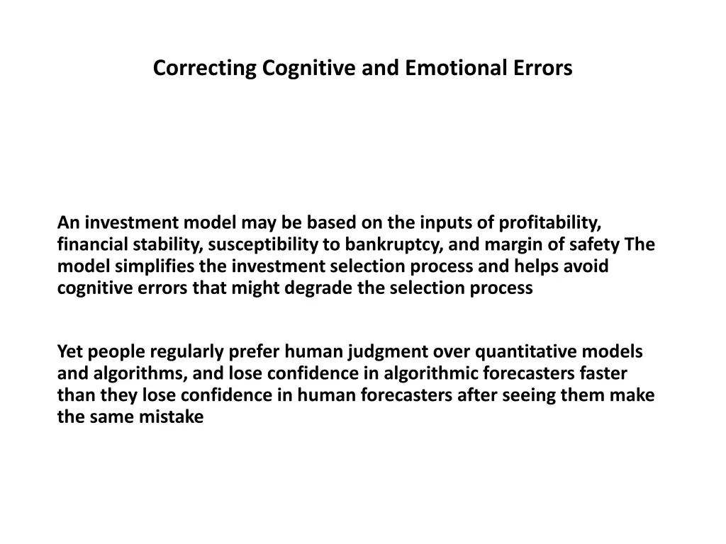 correcting cognitive and emotional errors 43