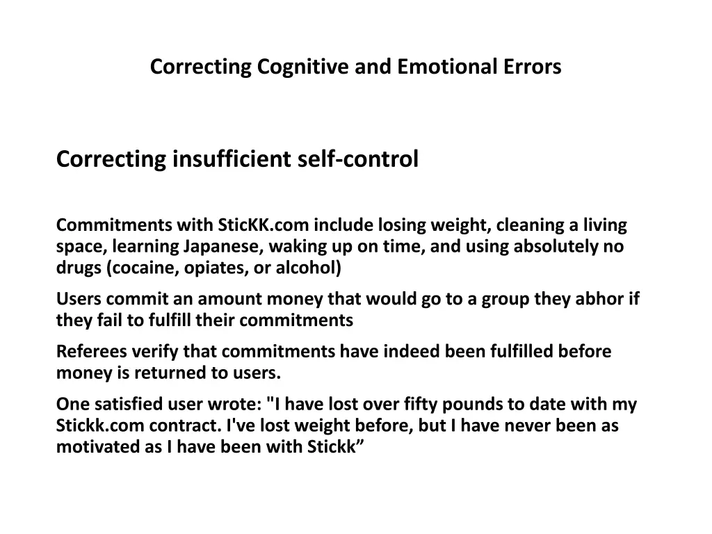 correcting cognitive and emotional errors 47