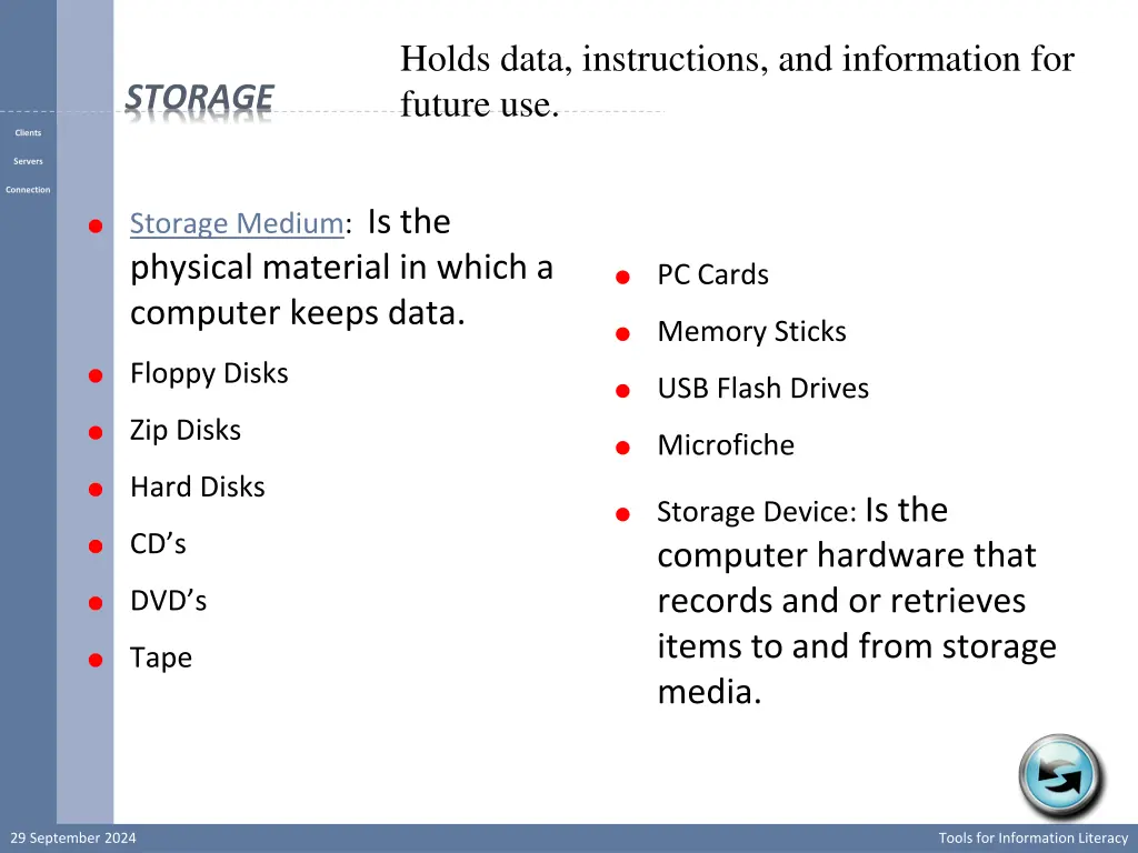 holds data instructions and information