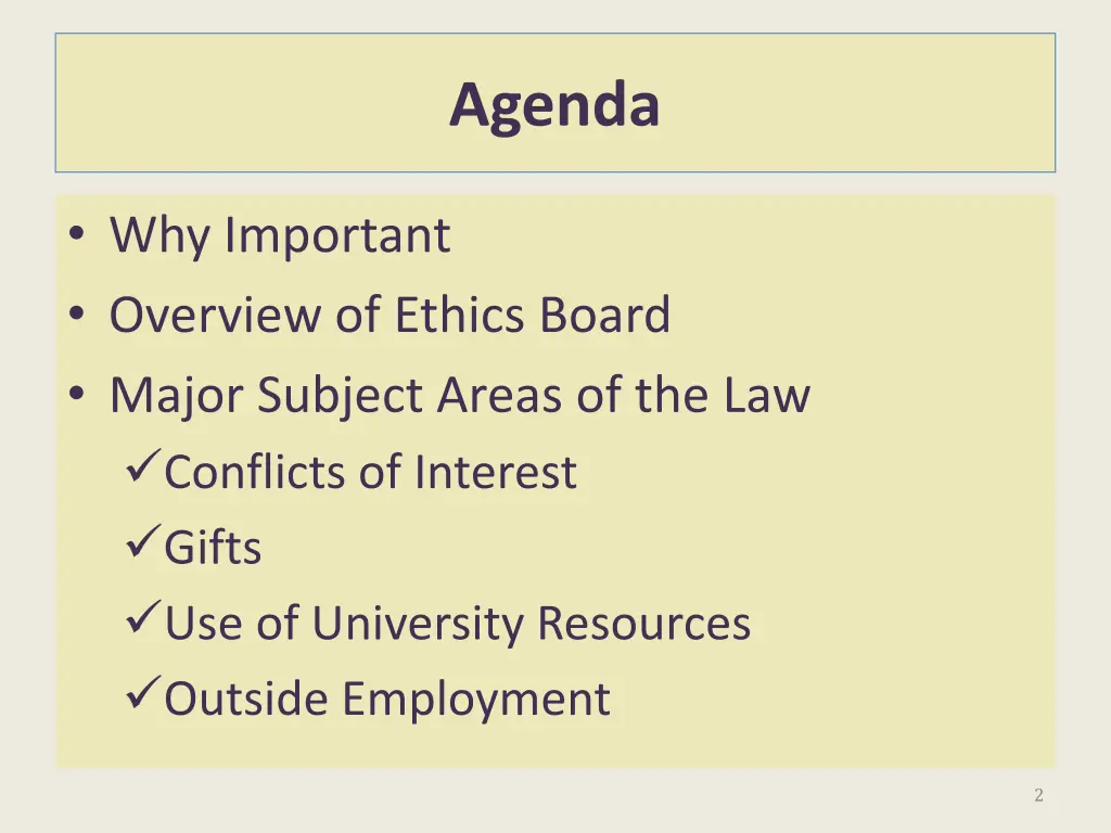 agenda