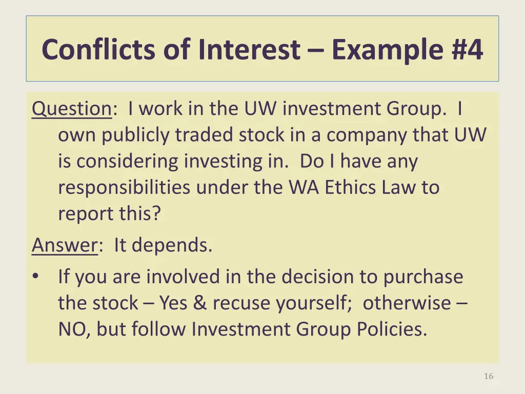 conflicts of interest example 4