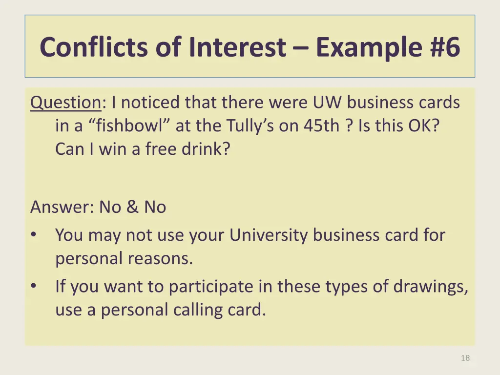 conflicts of interest example 6