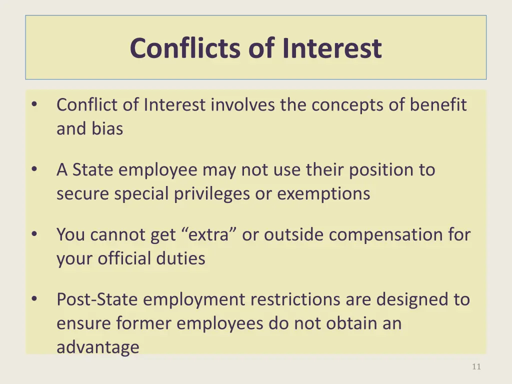 conflicts of interest