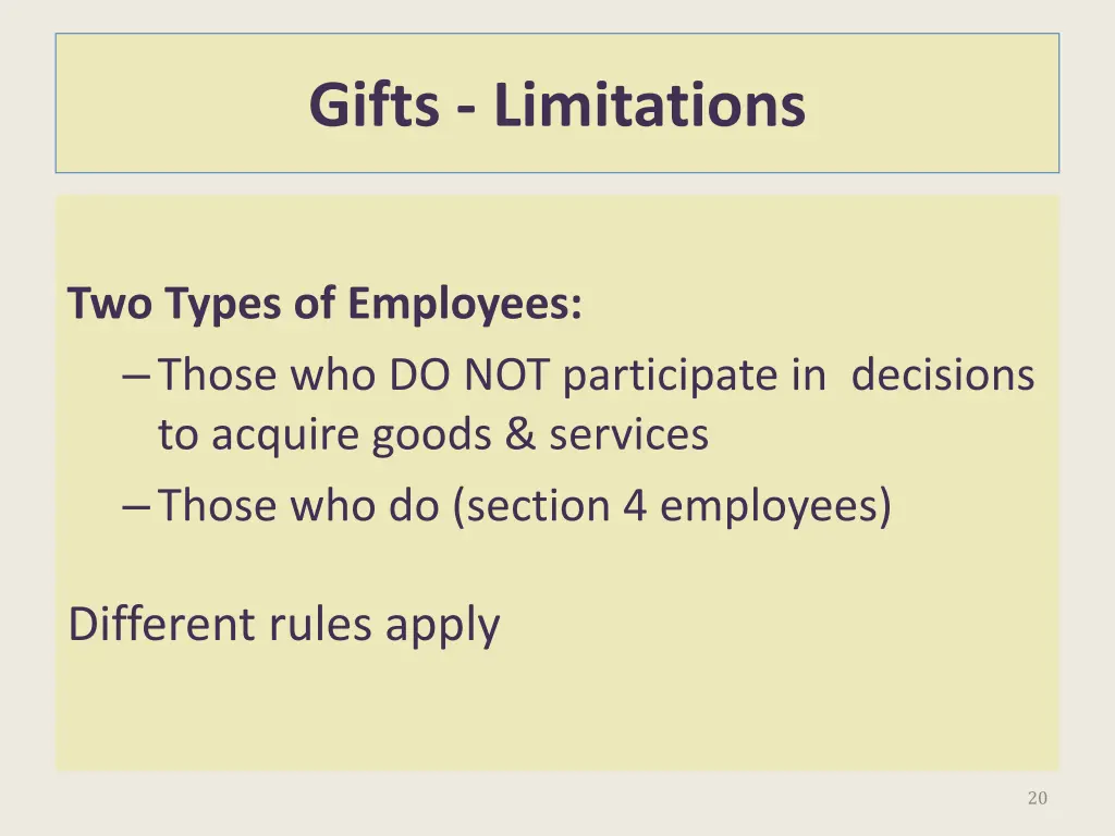 gifts limitations