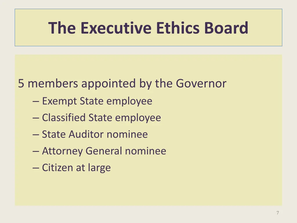 the executive ethics board