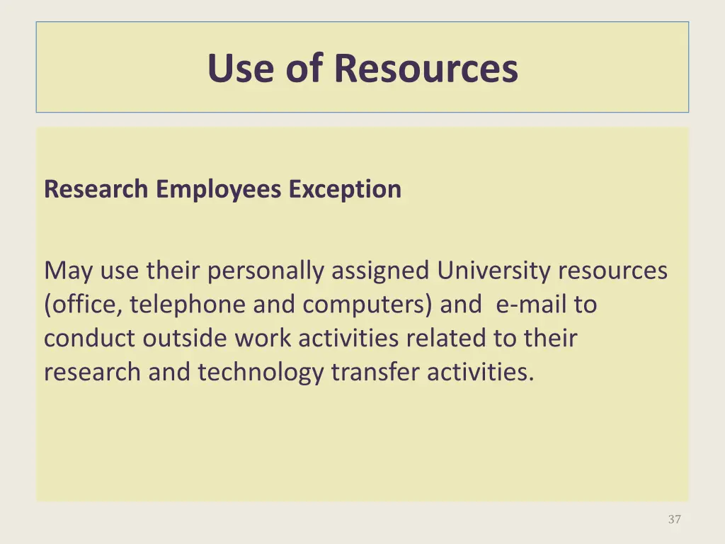 use of resources 6