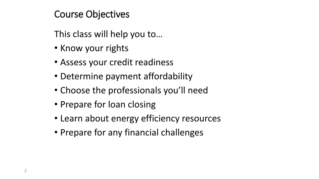 course objectives course objectives