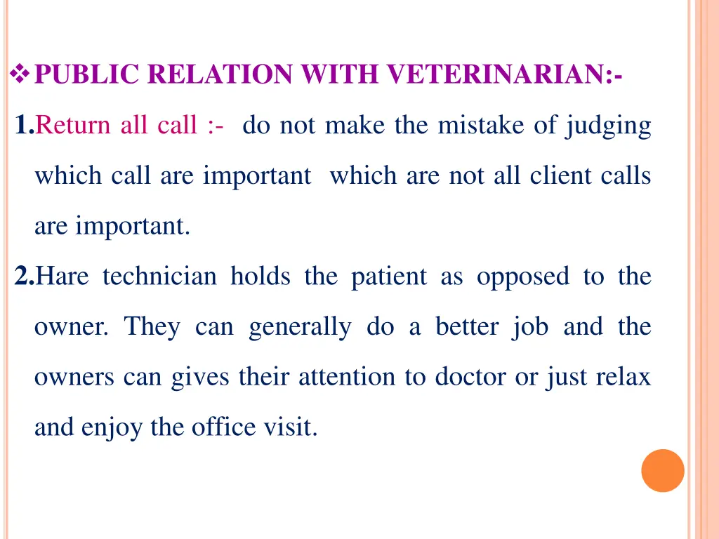 public relation with veterinarian