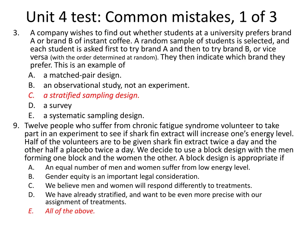 unit 4 test common mistakes 1 of 3 a company