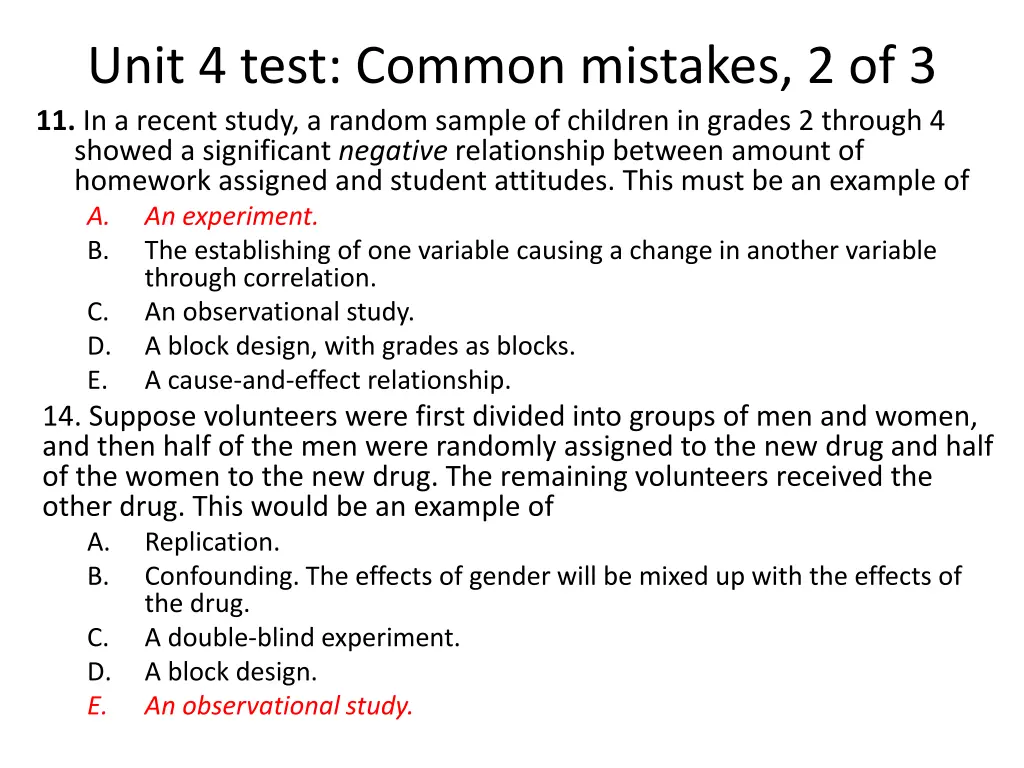 unit 4 test common mistakes 2 of 3 11 in a recent