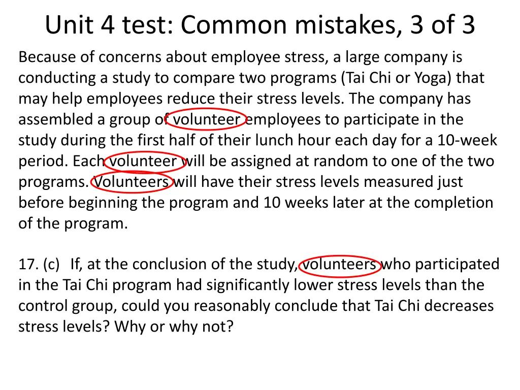 unit 4 test common mistakes 3 of 3 because