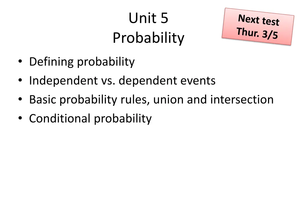 unit 5 probability