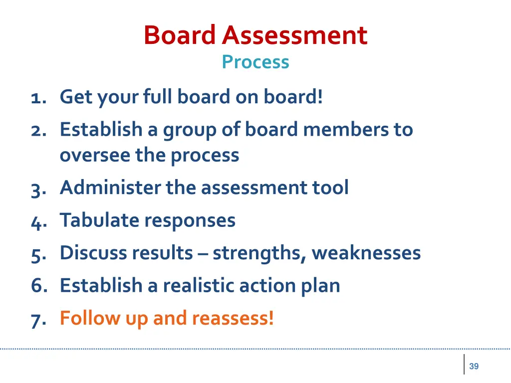 board assessment process