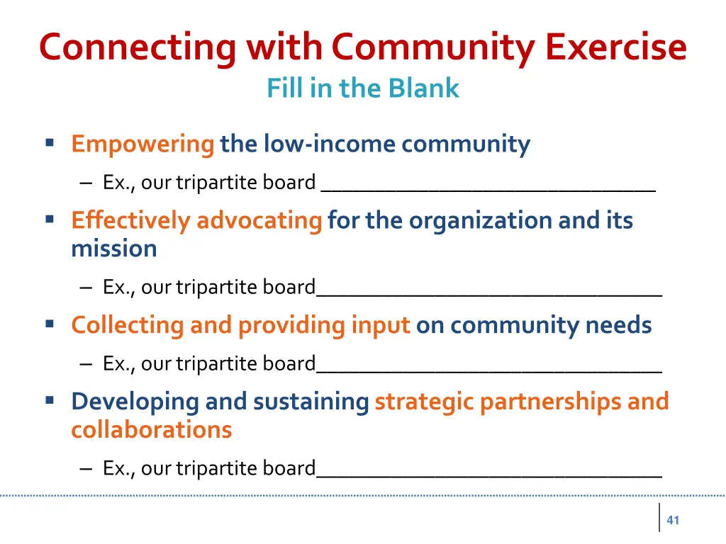 connecting with community exercise fill