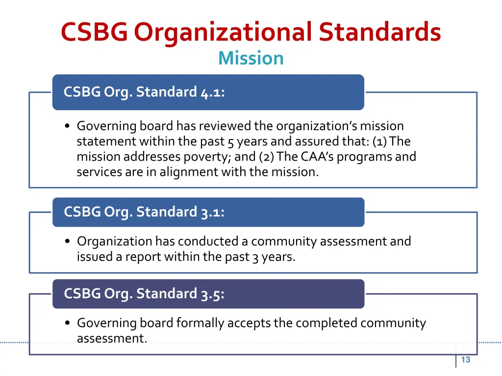 csbg organizational standards mission