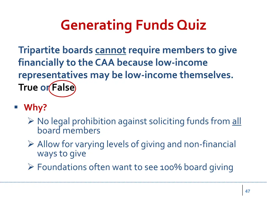 generating funds quiz 2