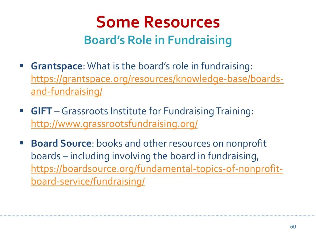 some resources board s role in fundraising