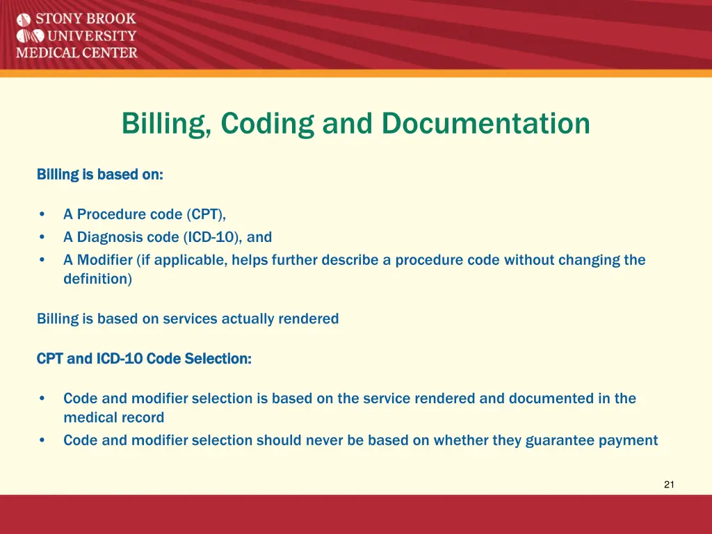 billing coding and documentation