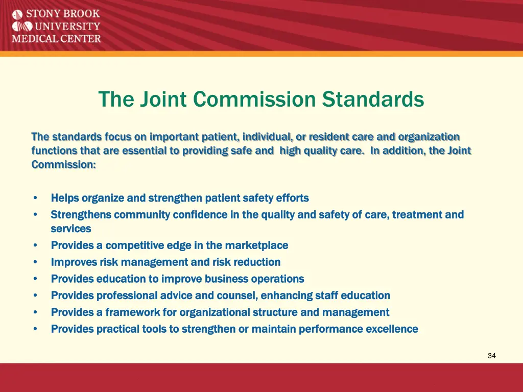 the joint commission standards