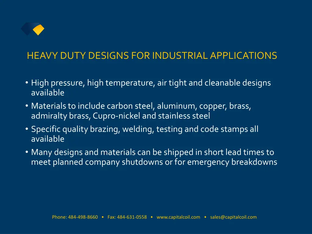 heavy duty designs for industrial applications