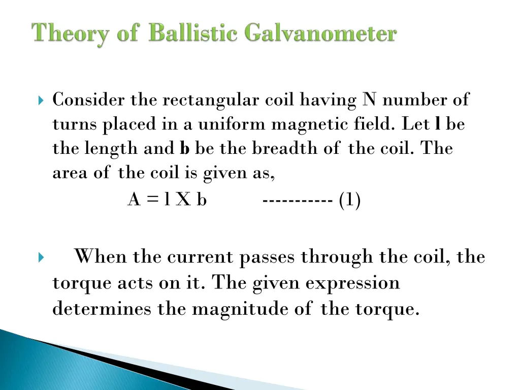 consider the rectangular coil having n number